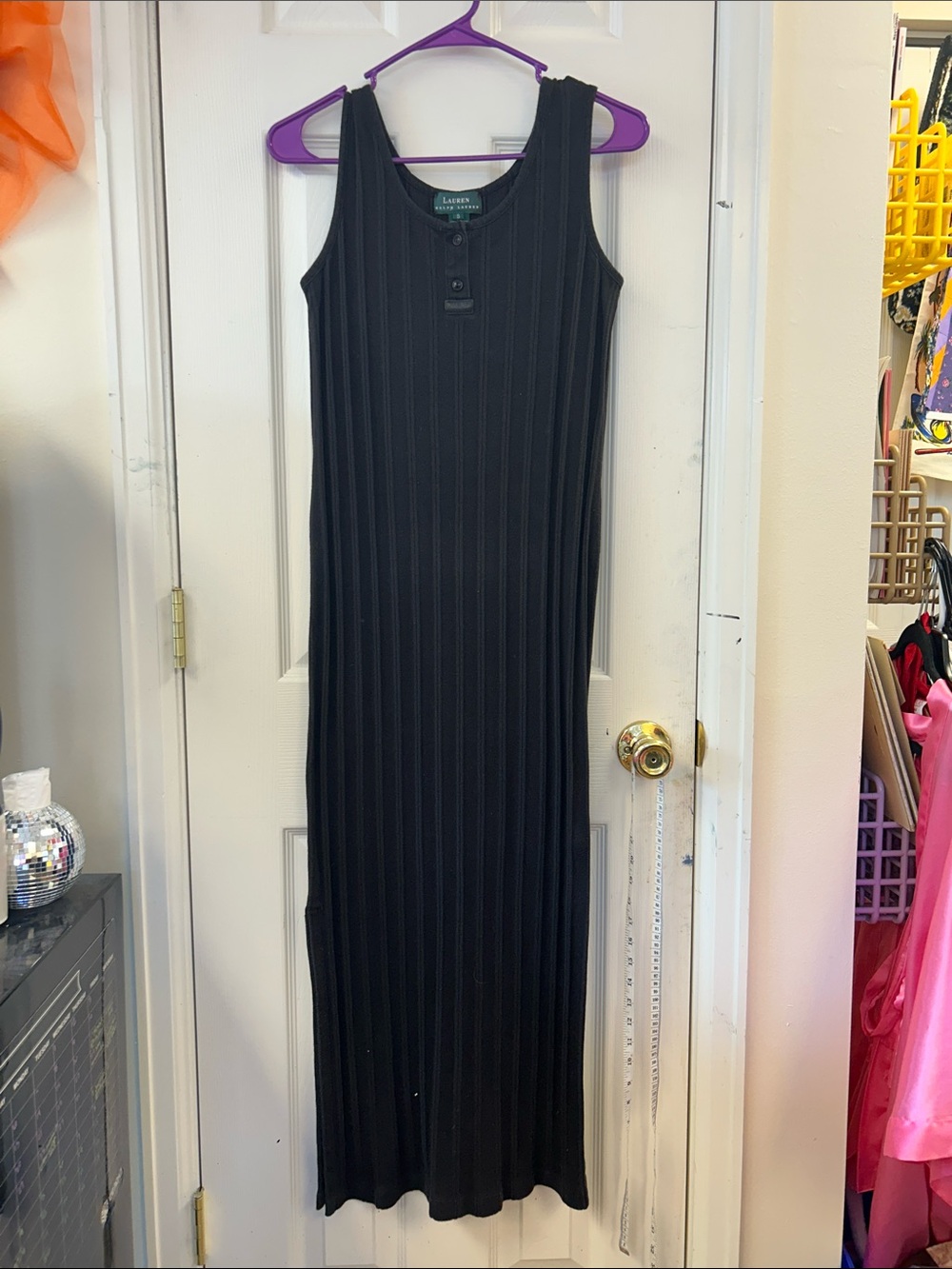 Sleeveless Black Ribbed Maxi Dress